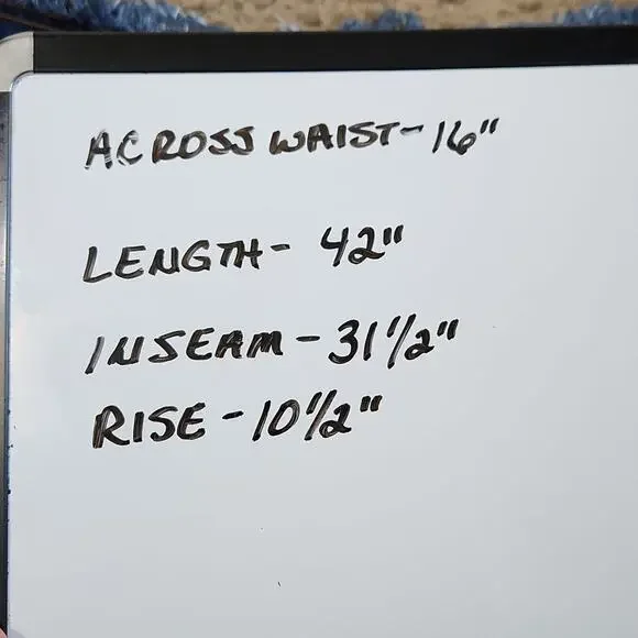 Vintage Jordache Womens Dark Wash Jeans Waist Size 32" Raw Waist Flare 80s - Picture 8 of 8